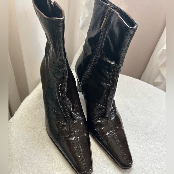 Aquatalia Brown Patent Leather ankle boot - Picture 8 of 12